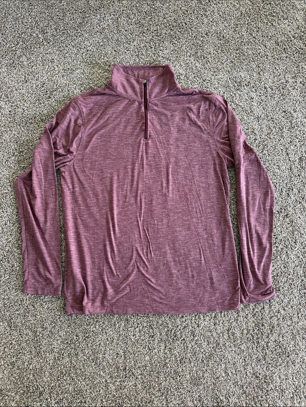 J. Crew Factory Men's Heathered MaroonPerformance Quarter-Zip